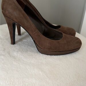 Nine West Brown Suede Platform Stiletto Pumps